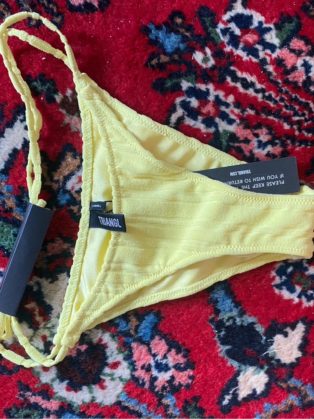 triangl swimwear Pale Yellow Bikini Bottom with stripe